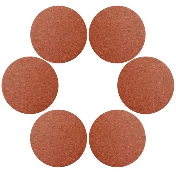 Coasters Faux Leather Coasters (6pc) - Living Simply House